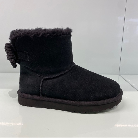 UGG | Mini Bailey Corduroy Bow Boots Black 6 NEW - Picture 3 of 11
